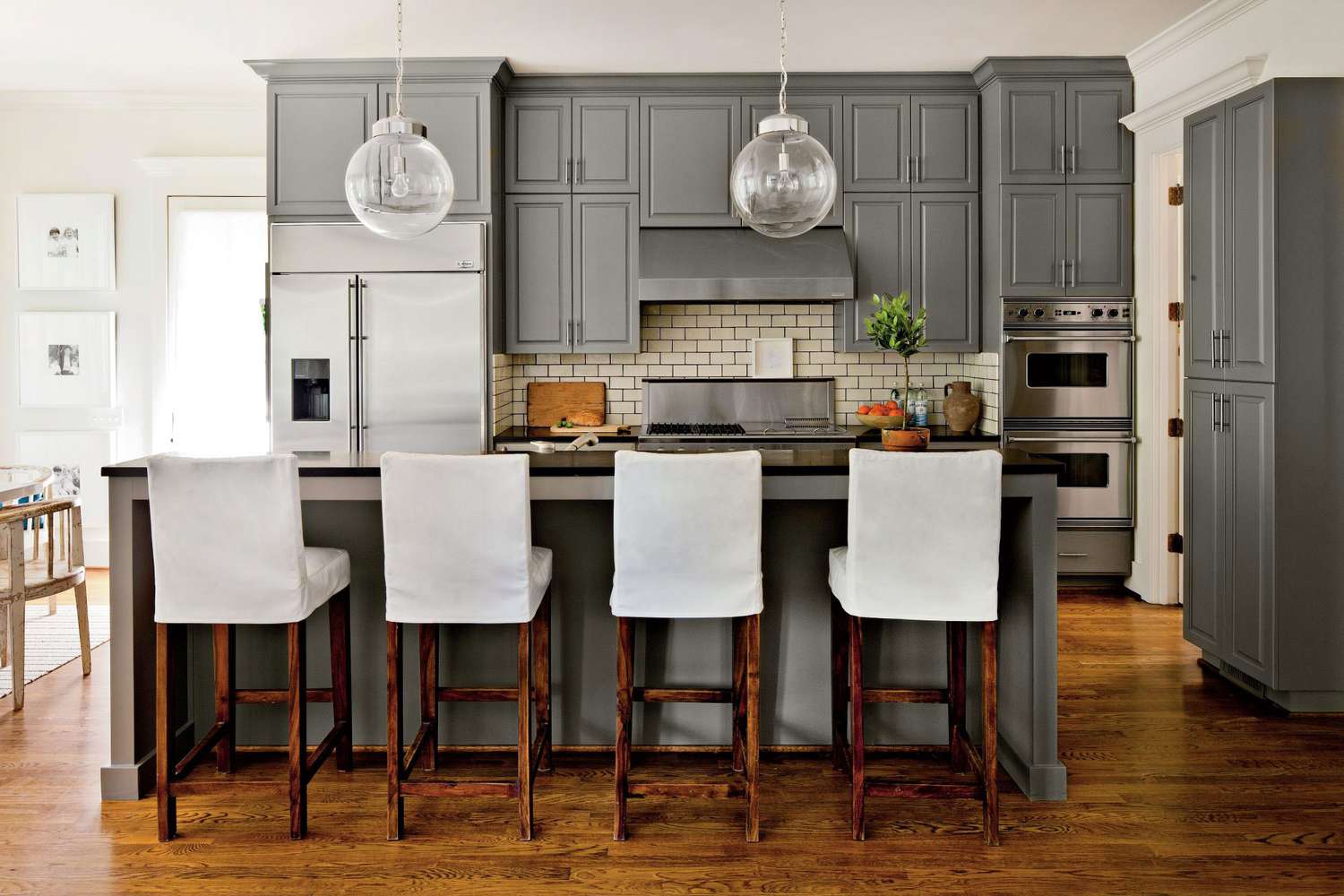 White and gray kitchen. the combination of white and gray tones offers a versatile color palette that can be adapted