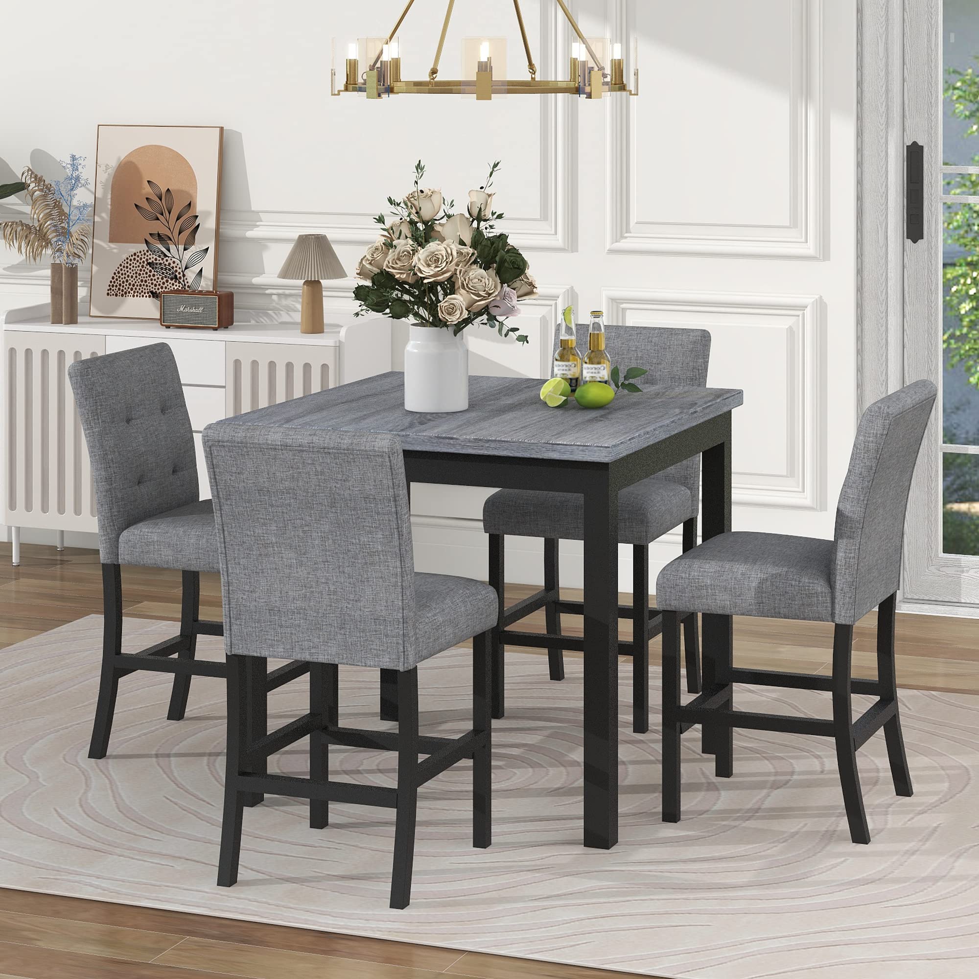 High kitchen table, also known as a counter-height table or bar-height table, offers several unique advantages