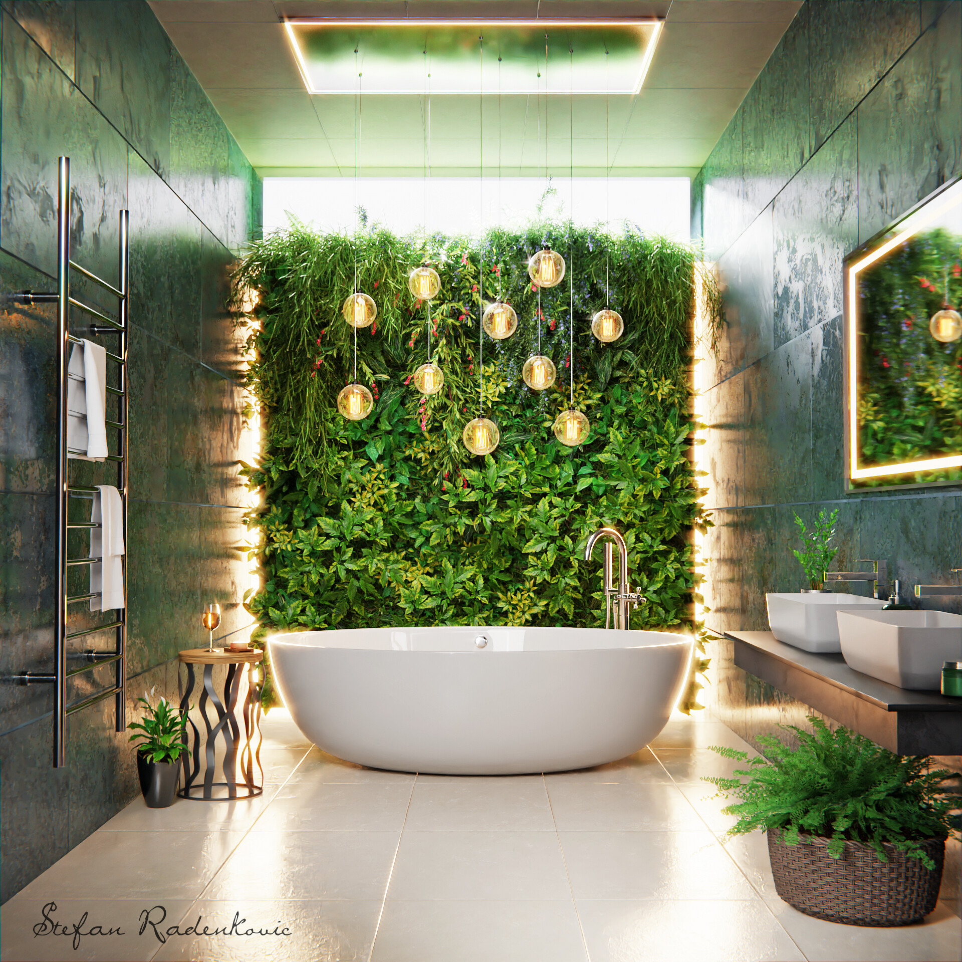 Green wall bathroom, the concept of bringing nature indoors has gained widespread popularity in interior design, with green walls