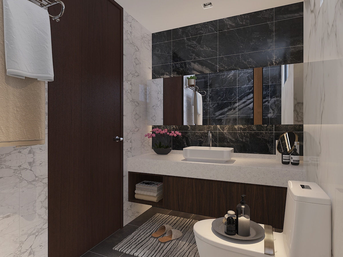 What are some black accent wall bathroom ideas? When it comes to interior design, bathrooms are often overlooked in favor