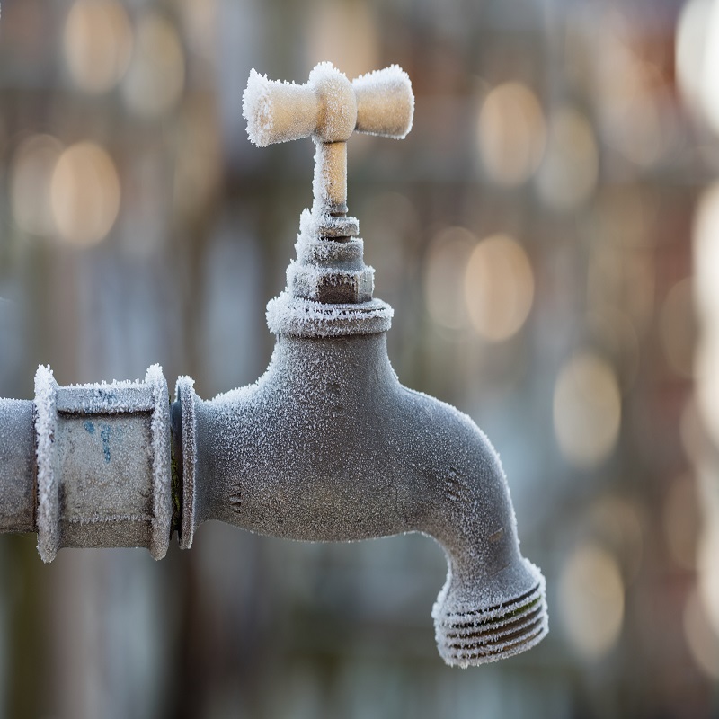 Outdoor faucets in winter