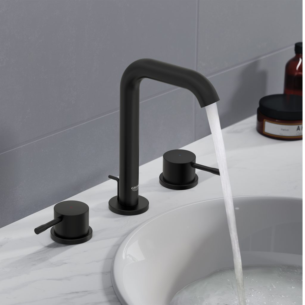 clean black faucets