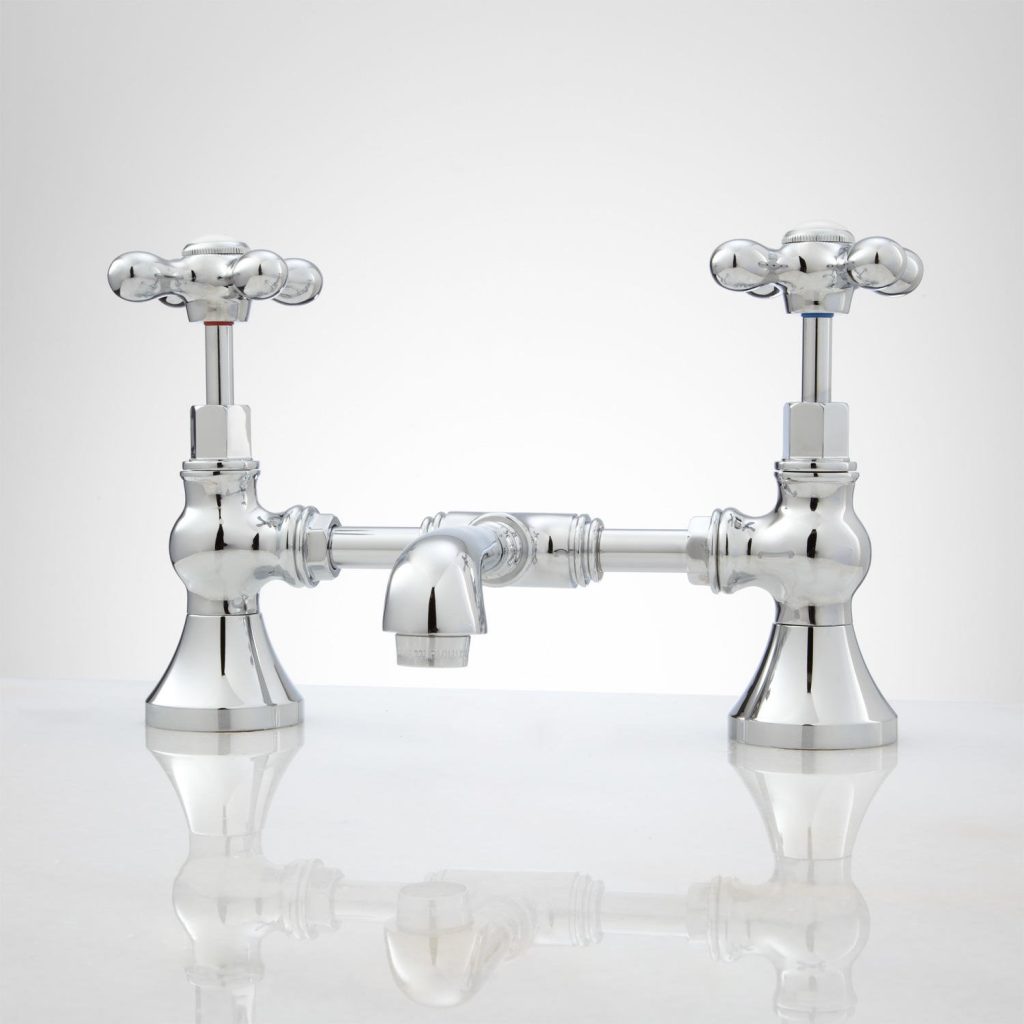 Bridge bathroom sink faucets