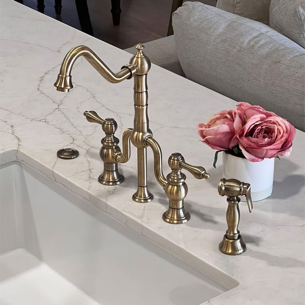 Bridge bathroom sink faucets