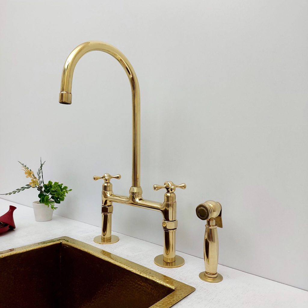 Antique brass faucets kitchen